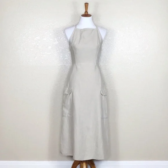 knee length dresses for ladies Lizette Apron Cotton Midi Dress
